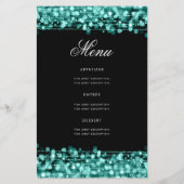 Elegant 70e Blauwgroen menu voor Birthday-programm (Achterkant)