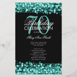 Elegant 70e Blauwgroen menu voor Birthday-programm