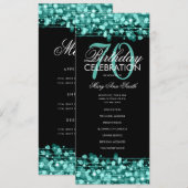 Elegant 70e Blauwgroen menu voor Birthday-programm (Voorkant / Achterkant)