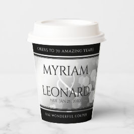 Elegant 70e platina huwelijksjubileum papieren bekers