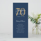 Elegant 70e programma goud marineblauw menu+dank j (Staand voorkant)
