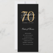 Elegant 70e Programma Goud Zwart Menu+Bedankt (Voorkant)