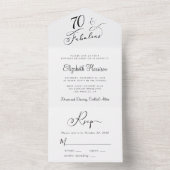 Elegant 70e verjaardag all in one uitnodiging (Binnen)