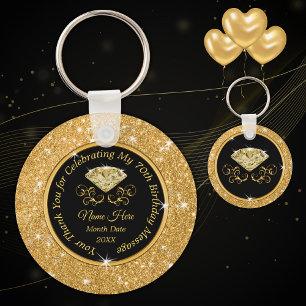 Elegant 70e verjaardag Favors Personalized Sleutelhanger