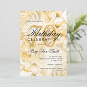 Elegant 70e verjaardag Floral Gold Kaart (Staand voorkant)