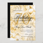 Elegant 70e verjaardag Floral Gold Kaart (Voorkant / Achterkant)