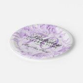 Elegant 70e verjaardag Floral Paars Papieren Bordje (Gekanteld)