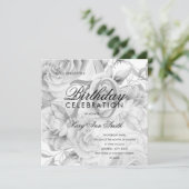 Elegant 70e verjaardag Floral Silver White (Staand voorkant)