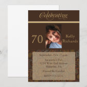 Elegant 70e verjaardag Foto-uitnodigingen Kaart (Voorkant / Achterkant)