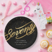 Elegant 70e verjaardag Gold Black Confetti Papieren Bordje (Feest)