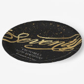 Elegant 70e verjaardag Gold Black Confetti Papieren Bordje (Gekanteld)