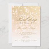 Elegant 70e verjaardag Gold Bokeh Sparkle Lights Kaart (Voorkant)