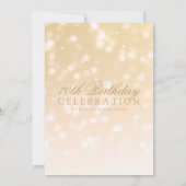 Elegant 70e verjaardag Gold Bokeh Sparkle Lights Kaart (Achterkant)