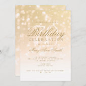 Elegant 70e verjaardag Gold Bokeh Sparkle Lights Kaart (Voorkant / Achterkant)