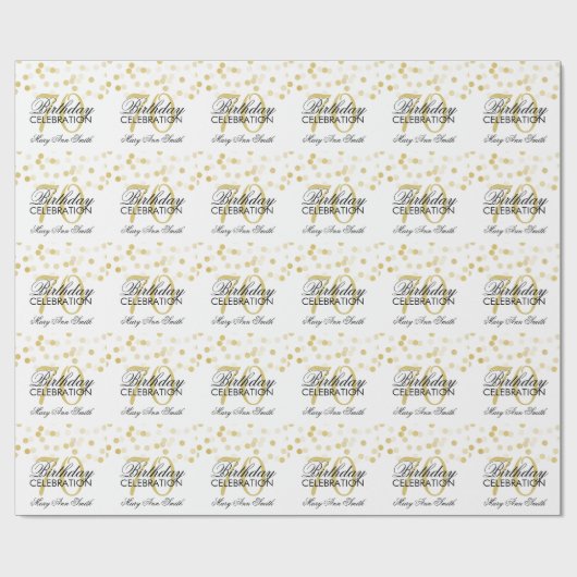 Elegant 70e verjaardag Gold Foil Glitter Lichten Cadeaupapier (Vlak)