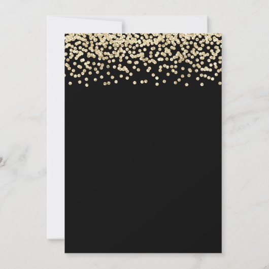 Elegant 70e verjaardag Gold Glitter Black Kaart (Achterkant)