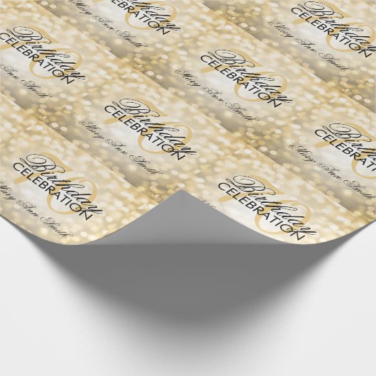 Elegant 70e verjaardag Gold Glitter Lichten Cadeaupapier (Hoek)