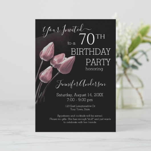 Elegant 70e verjaardag kaart (Staand voorkant)