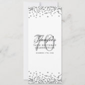 Elegant 70e verjaardag Menu Zilveren Confetti Kaart (Voorkant)