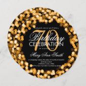 Elegant 70e verjaardag mousserende lichten goud kaart (Voorkant / Achterkant)