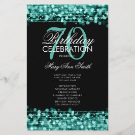 Elegant 70e verjaardag Programma Blauwgroen met Me Flyer