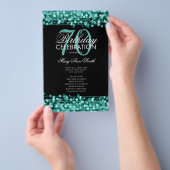 Elegant 70e verjaardag Programma Blauwgroen met Me Flyer (Hand)