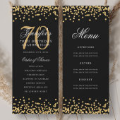 Elegant 70e verjaardag programma Gold Confetti Men