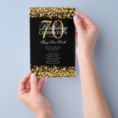 Elegant 70e verjaardag Programma Gold met menu (Hand)