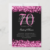 Elegant 70e verjaardag programma Hot Pink w / Menu (Voorkant)