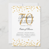 Elegant 70e verjaardag programma Menu Gold (Voorkant)