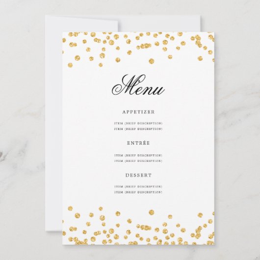 Elegant 70e verjaardag programma Menu Gold (Achterkant)