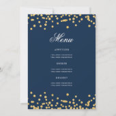 Elegant 70e verjaardag programma Menu Gold Navy Bl (Achterkant)