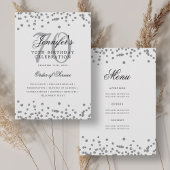 Elegant 70e verjaardag programma Menu Zilver