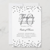 Elegant 70e verjaardag programma Menu Zilver (Voorkant)