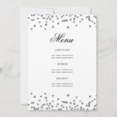 Elegant 70e verjaardag programma Menu Zilver (Achterkant)