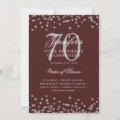 Elegant 70e verjaardag programma Menu Zilver Bourg (Voorkant)