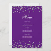 Elegant 70e verjaardag programma Menu Zilver Paars (Achterkant)