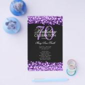 Elegant 70e verjaardag Programma Paars met Menu (Enkel)