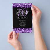 Elegant 70e verjaardag Programma Paars met Menu (Hand)