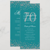 Elegant 70e Verjaardag Programma Zilver Menu Blauw (Voorkant / Achterkant)