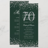 Elegant 70e verjaardag programma Zilver Menu Groen (Voorkant / Achterkant)