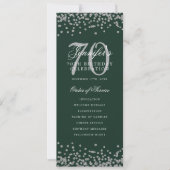 Elegant 70e verjaardag programma Zilver Menu Groen (Voorkant)