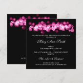 Elegant 70e verjaardag Roze Bokeh Lichten Kaart (Voorkant / Achterkant)