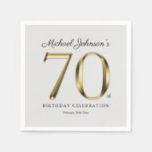 Elegant 70e verjaardag Solid Gold Text Classy Servet (Voorkant)
