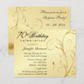 Elegant 70e verjaardag Uitnodigingen van de Verras (Voorkant / Achterkant)