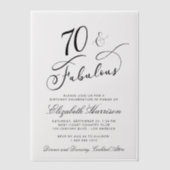 Elegant 70e verjaardag vellum uitnodigingen (Voorkant)