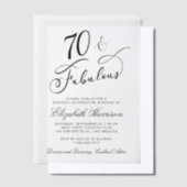 Elegant 70e verjaardag vellum uitnodigingen (Offset)