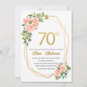 Elegant 70e verjaardag Waterverf Glit Kaart (Voorkant)