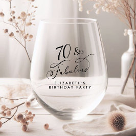 Elegant 70e verjaardag wijnglas zonder voet