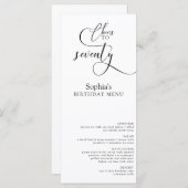 Elegant 70e verjaardagsfeestje menu (Voorkant / Achterkant)